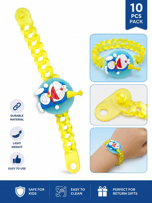 20812 (SET OF 12) Cartoon Character LED Rakhi Light Rakhi {Random Design}