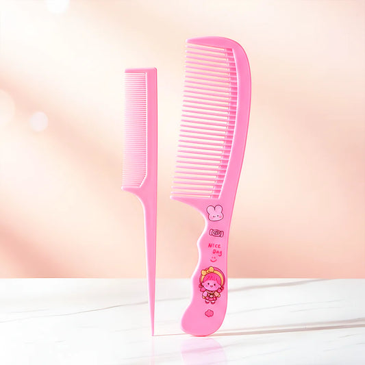 3012-2 Mix-Design Cute Graphic Printed Hair Comb Set of 2
