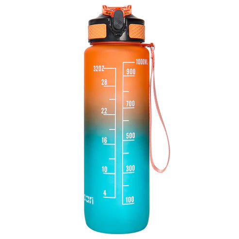 20518 Motivational Water Bottles with Times to Drink & Straw, Leakproof BPA Free Water Bottle Daily for Fitness, Gym and Outdoor Sports