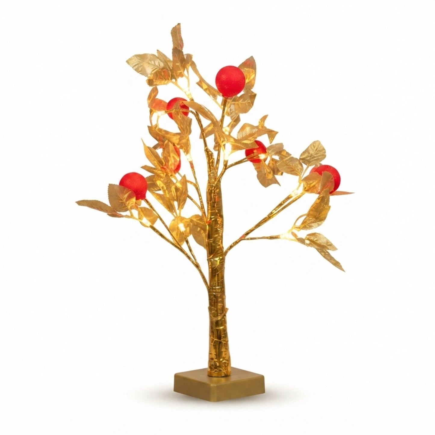 20864 USB Powered LED Apple Tree Lamp | Decorative Bonsai Tree Night Light | Warm White Table Lamp for Bedroom, Living Room, Office & Home Decor | Gift Item {Random Design}