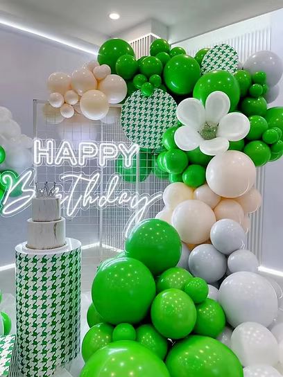 20456  (50 pcs) Green Metallic Balloons
