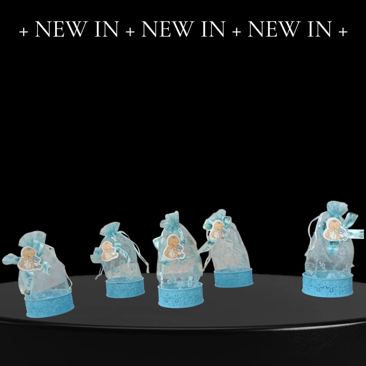 20047 Baby shower 12Pcs Organza baby shower candy bags