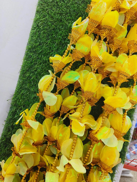 6085 (10 pcs ) Sparkle Flower Moti Latkan 3 ft each