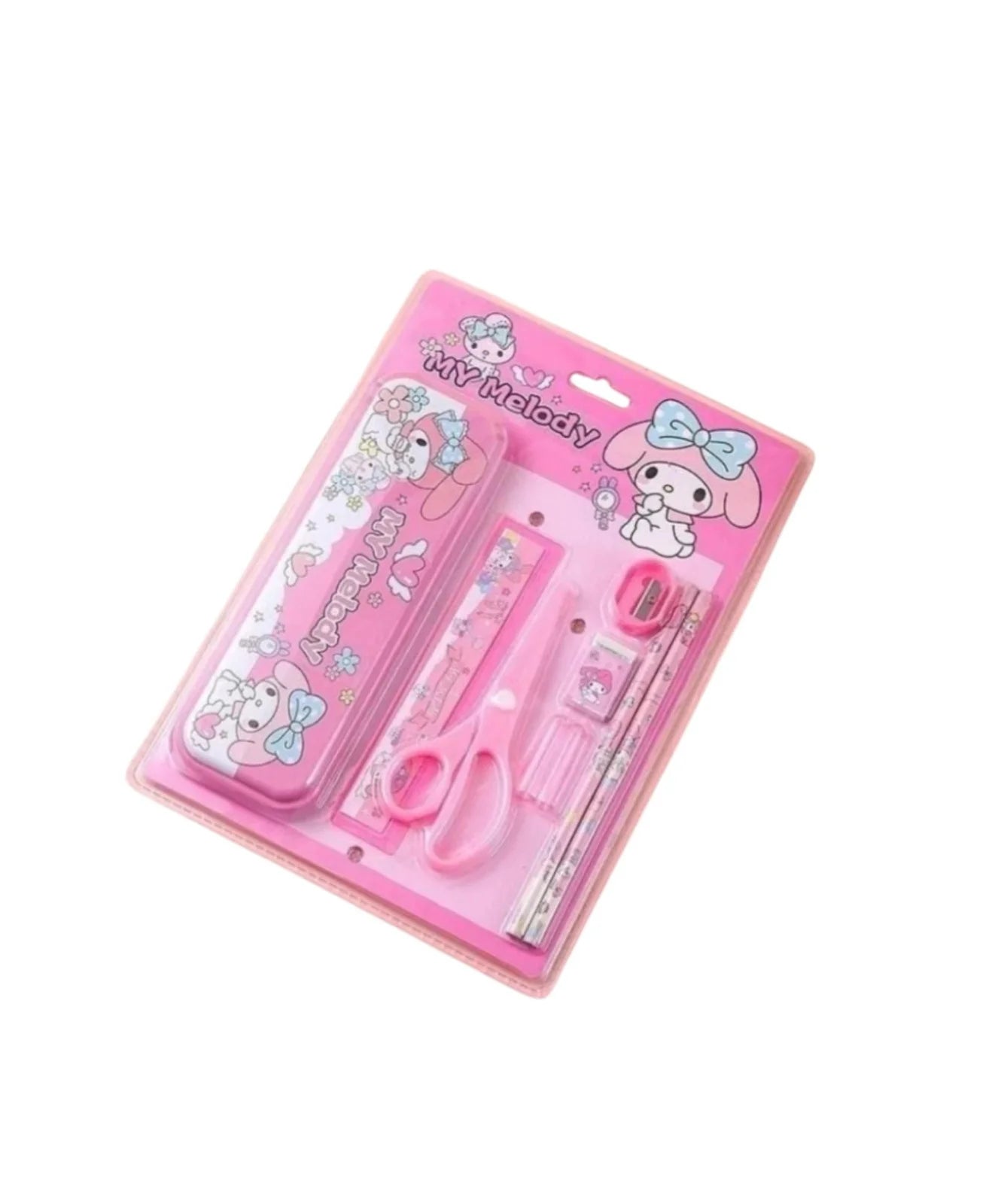 6611 Unique Stationery Kids Gift Set | Pencil Box, Scissors, Scale, Eraser, Sharpener & Pencils {Random Color}