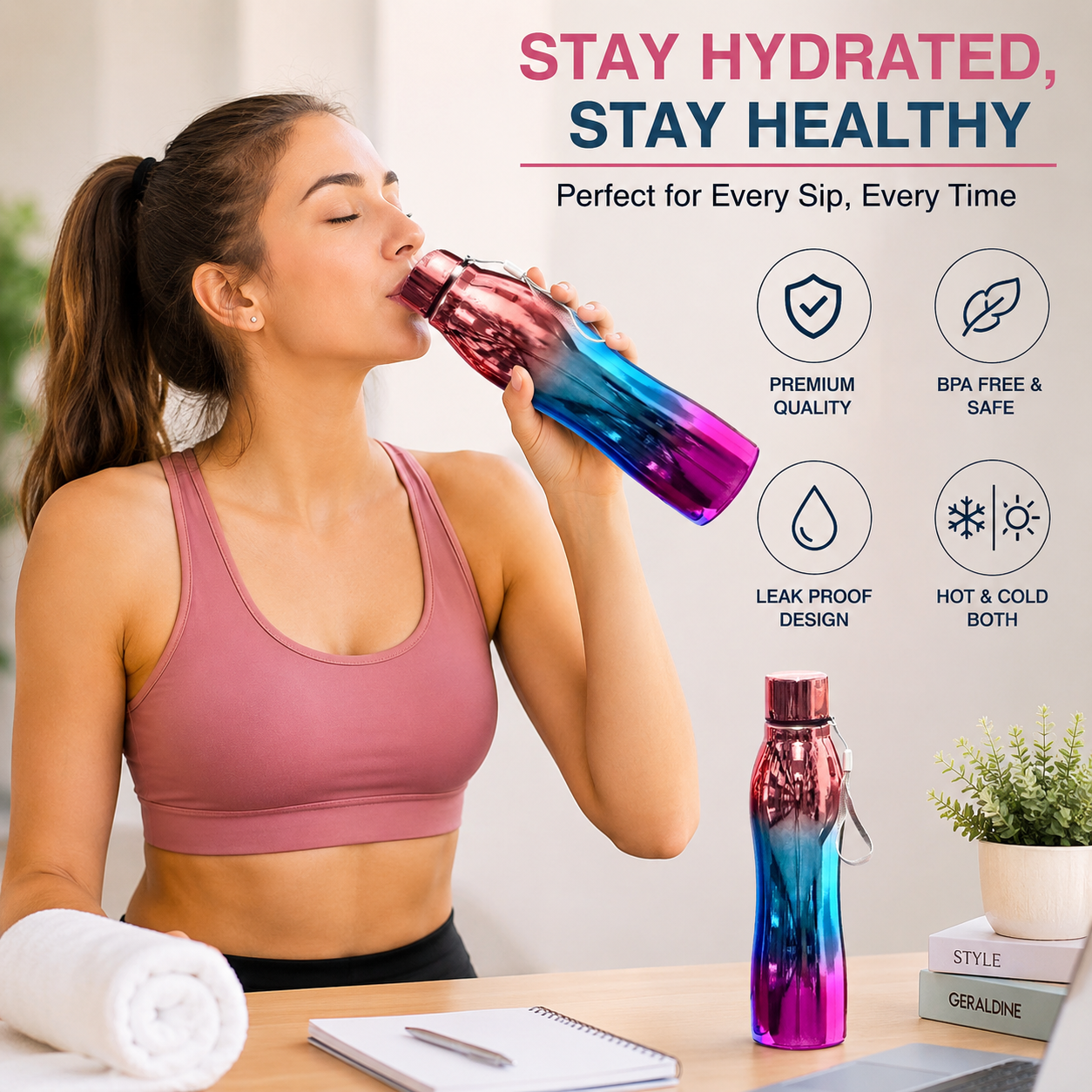 PX-1001 Rainbow Steeliness Steel Bottle 1000 ML