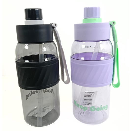 GBT-50512 Large Capacity Plastic Water Sports Drink Bottle with Straw for Summer | {Multi Color}