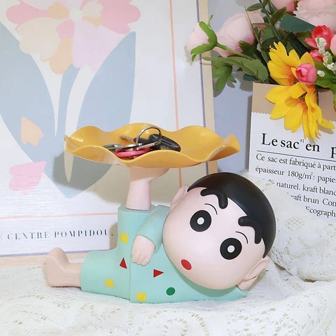 20590 Shinchan Tray Holder  Money Bank Resin Statue Candy Bowl Holder – Cartoon Figurine Decorative Showpiece for Home