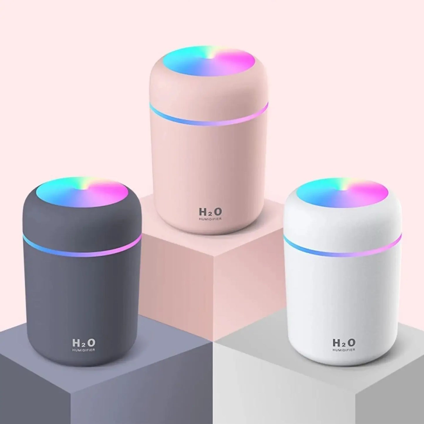 20731 Portable Mini USB Humidifier 300ml Ultrasonic Cool Mist with LED Night Light, Silent Air Humidifier for Bedroom, Office, Car