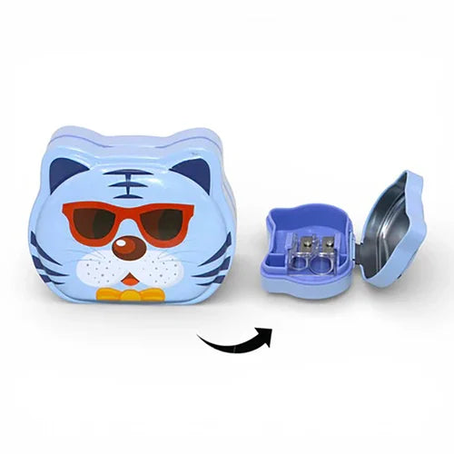 KT-T5902 Cute Tiger Pencil Sharpener for Kids, 2 Hole Cartoon Sharpener {Random Design}