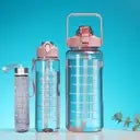 20001 {3 pcs} Transparent Motivational Water Bottles | Time Marker Leak Proof & Break-Proof