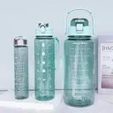 20001 {3 pcs} Transparent Motivational Water Bottles | Time Marker Leak Proof & Break-Proof