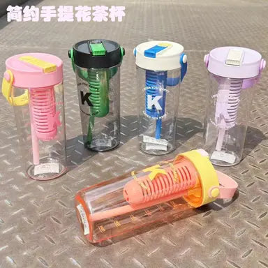 50688 Water Bottle with Fruit Infuser, BPA Free, 750 ML Multicolor