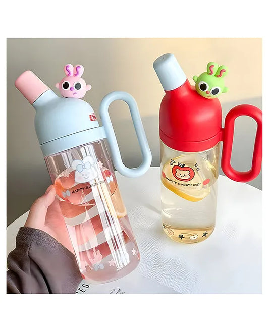 MT110 Cute Bunny Kids Water Bottle | BPA-Free Straw Sipper | Leak-Proof Cartoon Water Bottle for School, Travel & Outdoor Use