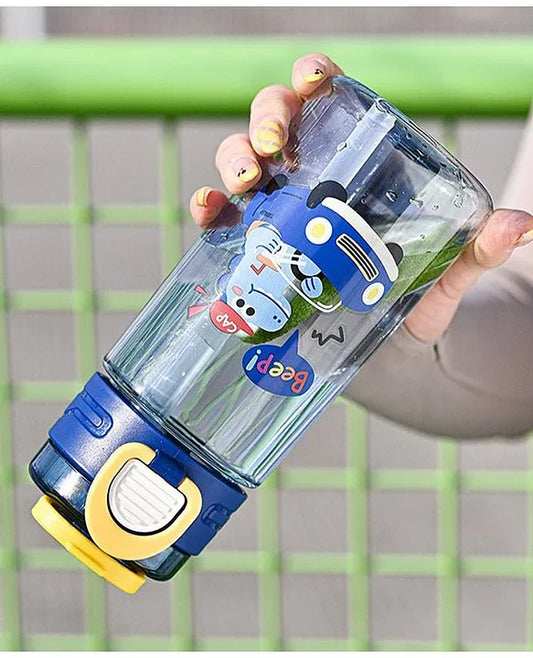 50562  Leakproof Cartoon  Water Bottle BPA-free with flip-lock lid and easy carrying handle, perfect for school, travel 550ML {Random Design}