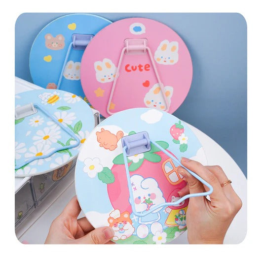 GBT-4022 Makeup Mirror with Stand, Tabletop Vanity Mirror + Portable Detachable Mirror {Random Design}