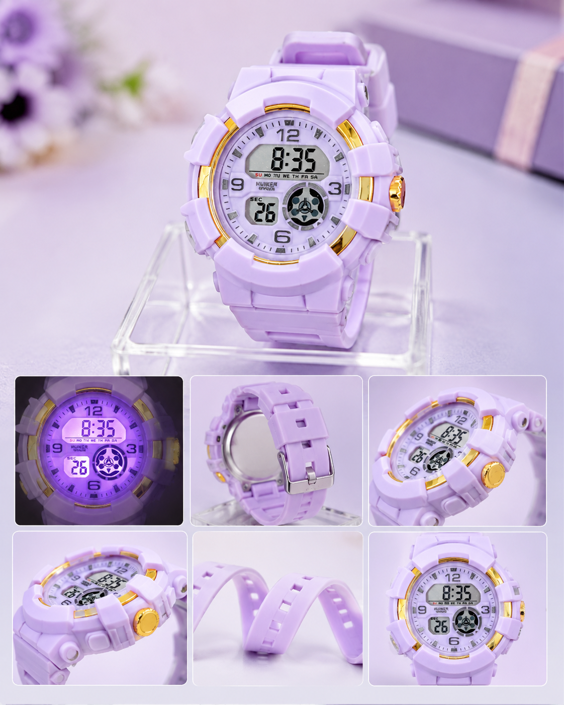 20660 Digital Dial Alarm with Sound Waterproof Light Kids Watch for Boys & Girls {Random Design}