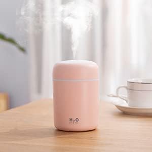 20731 Portable Mini USB Humidifier 300ml Ultrasonic Cool Mist with LED Night Light, Silent Air Humidifier for Bedroom, Office, Car