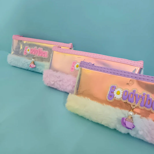 77-5 Unique fur pencil pouch {Multicolour}