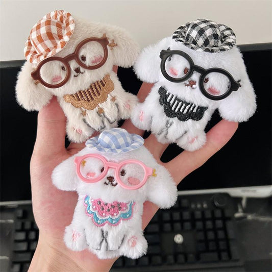 1098 Plush Dog Keychain, Cute Keychain for Bag Charms for Handbags and Car Key Ring, Soft Toy Keyring with Aesthetic Design