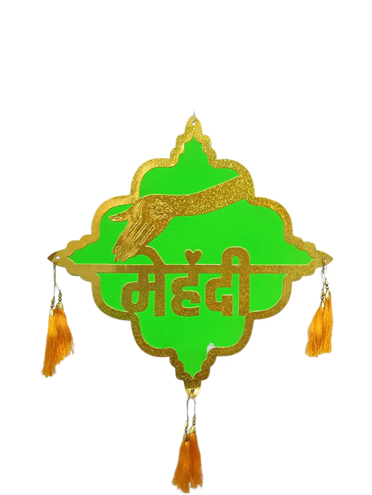 11312 Mehndi Cardboard Decoration Items for Wedding/Marriage MDF Wooden Base