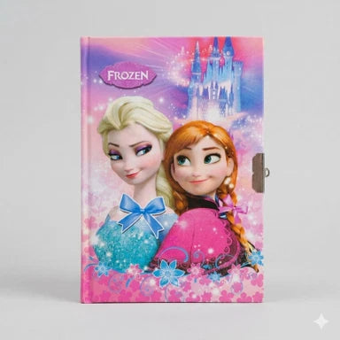 C0270 Disney Characters  Frozen 2 -personal dairy , Secret Journal with Lock & Key Arabic Hard Cover 100 pages {Random cartoon}