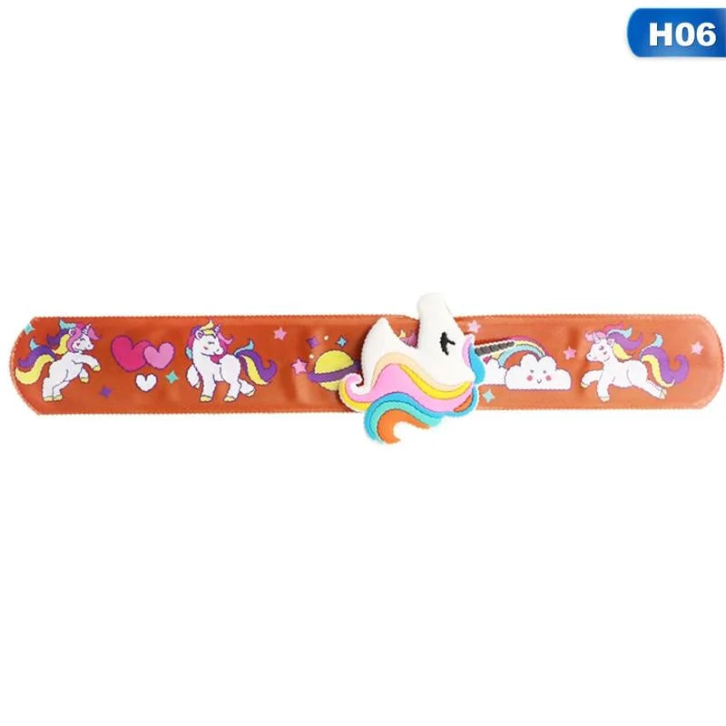 20098 {Pack of 12} Unicorn Slap Bracelets for Girls Stylish Colourful Star Slap Wrist Band Bracelets for Kids