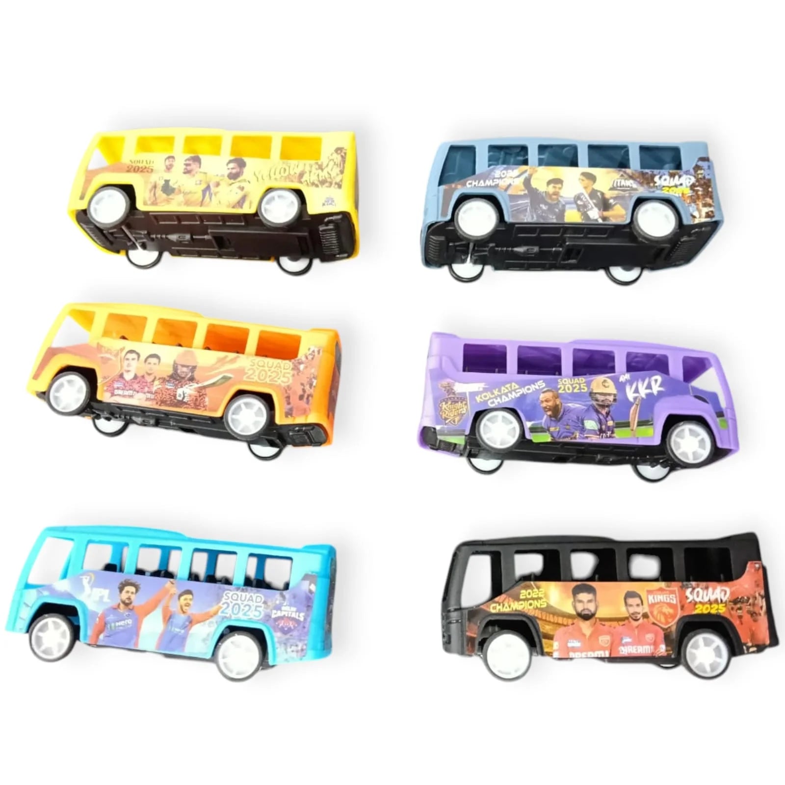 ZY-630 {Set of 6} Bus Toys for Kids Plastic Toys