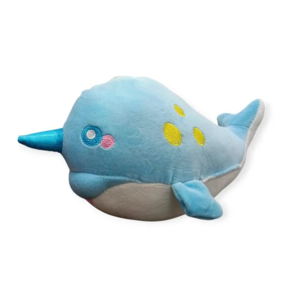 20079 Dolphin with Unicorn Horn Soft Toy for Baby 25 Cm {Multicolor}