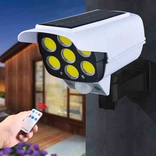 20729 Solar Light Outdoor 77 Led Motion Sensor Security Wireless Camera Shaped Wall Lamp,Waterproof, Rotatable for Home, Outdoor, Garden with Remote Control