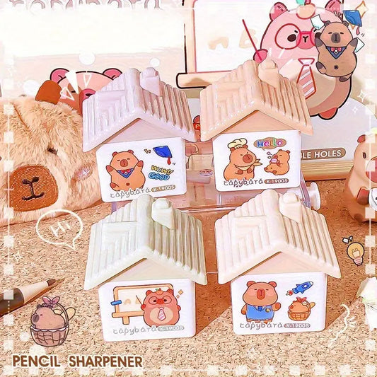20363 Cartoon Pencil Sharpener Double Hole Mini Manual Sharpener Portable Student School Supplies Gift