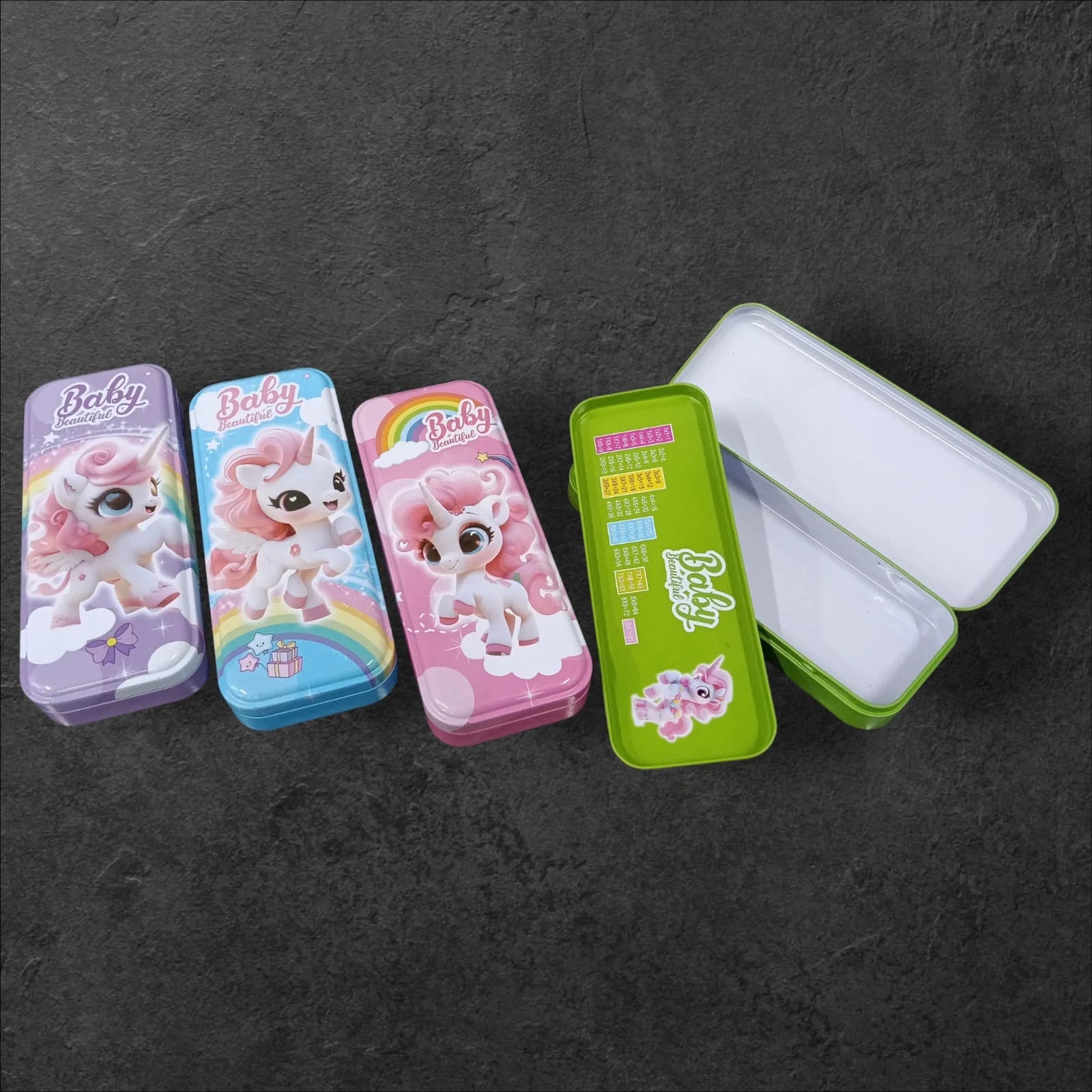 GBT-4570 Metal Unicorn Pencil Compox Box {Random Color}