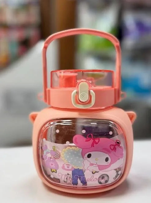 20023 Super Cute Kids Water Bottle with Strap | BPA-Free Sipper Bottle 500 ml Water Bottle {Multicolor}
