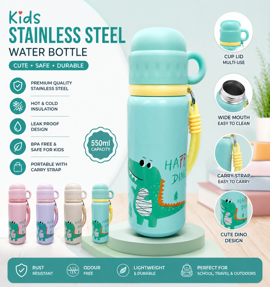 911123 Cute Character  Steel Hot & Cold Vacuum Bottle 550ml