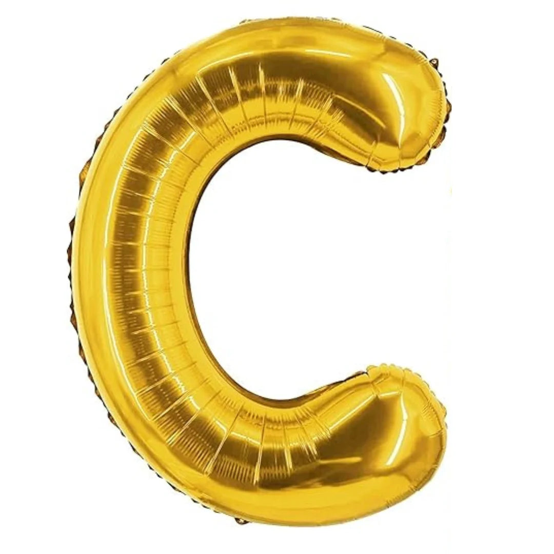 9007 – (10 pcs) C Gold Letter Foil Balloon