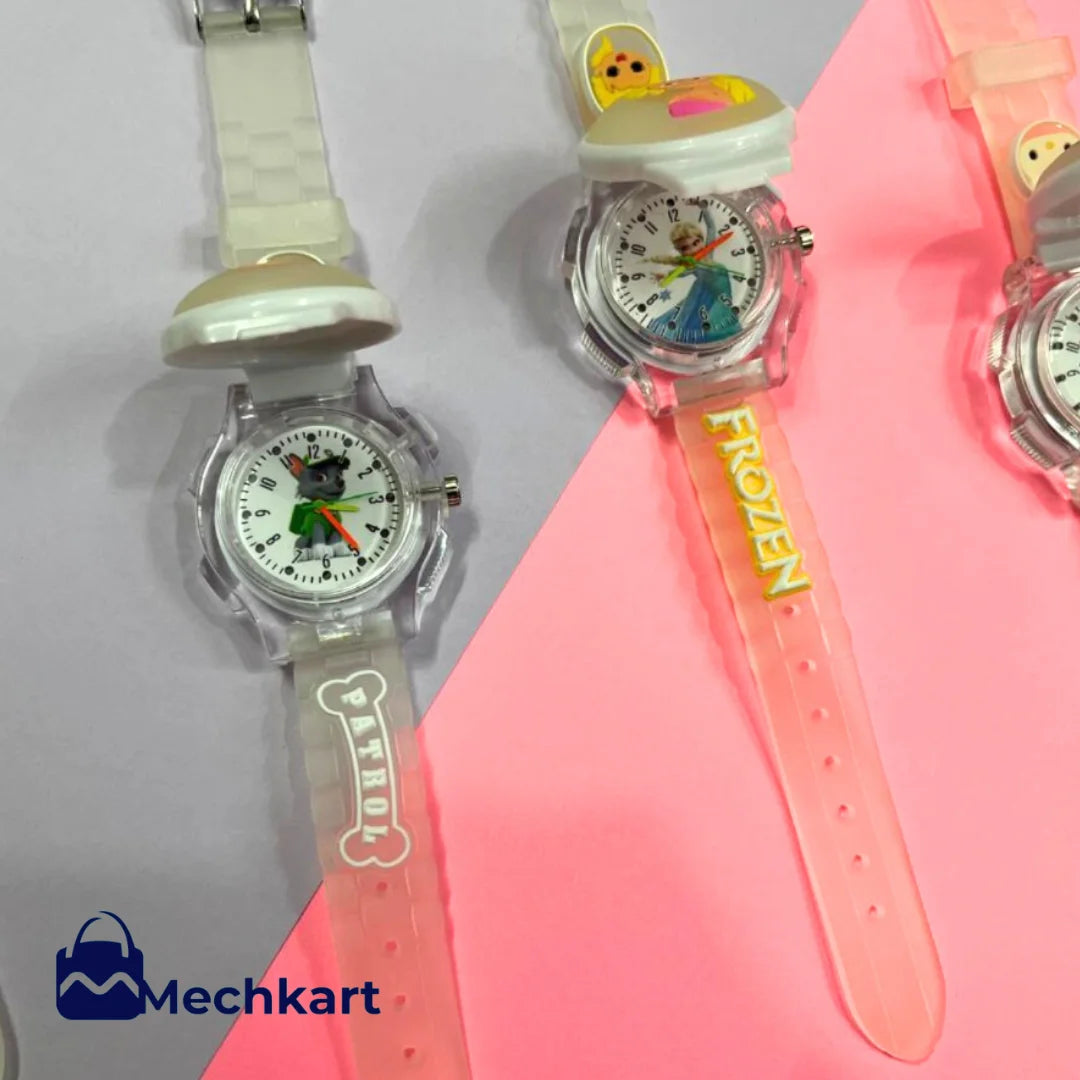 9087 Cute Cartoon Character With Radium Strap Watch