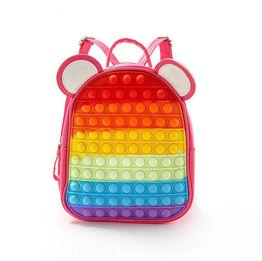 10688 Small Backpack Fidget toy Pop It Silicone Backpack Stress Reliever Pop it School bag Size=27*23*8 Cm