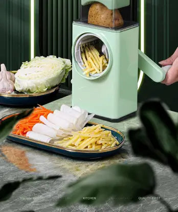 10842 Manual Vegetable Grater for Kitchen, Multifunctional Rotary Drum Vegetables Cutter Grater & Slicer