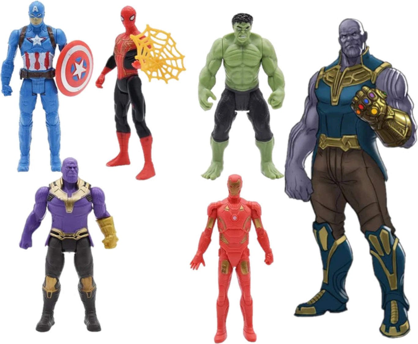 ZY-5515  (5 PCS) Superhero Action Figure Toy Set with Shield & Gun