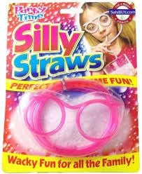 10515 Funny Crazy Goggle Shape Drinking Eye Glasses Silly Straws for Kids {Multicolor}