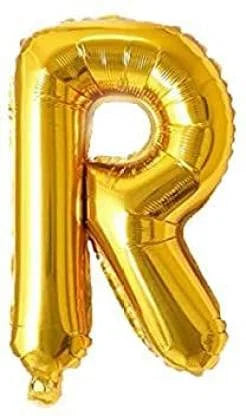 9030 (10 pcs) R Gold Letter Foil Balloon