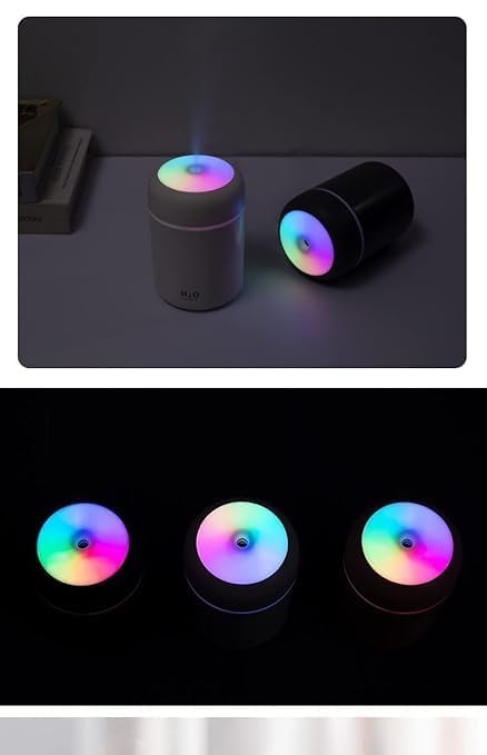 20731 Portable Mini USB Humidifier 300ml Ultrasonic Cool Mist with LED Night Light, Silent Air Humidifier for Bedroom, Office, Car
