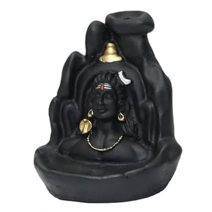 10012 Lord Shiva Adiyogi Shiva Backflow Smoke Fountain Incense Holder Burner with 8