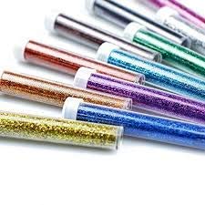 21181 {Pack of 12} Glitter Sparkle Powder Glitter Dust of Colors for Arts & Crafts, Scrapbooking, Paper Decorations and Other Activities Return Gift for Kids-Multicolor