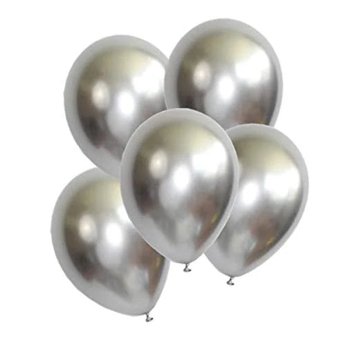2091 (50 pcs) Silver chrome Balloons