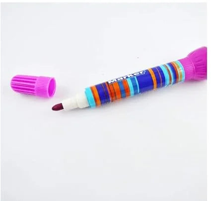 9014 (2-in-1) Roller Stamper 6 Marker Pen Set