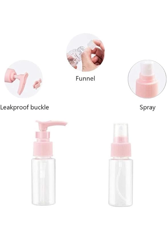 134 Girls Travel Organizer/Girls Travel Smart Bottle Set Plastic Cosmetic Toiletries Liquid Contain/Travelers Storage Boxers Leak Proof Portable Travel Accessories