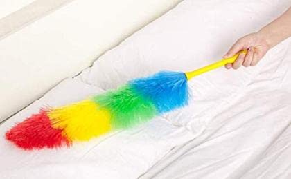 20187 Colourful Feather Duster - Microfiber Duster for Cleaning - dusting Stick Brush