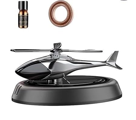 KTP030 Car Air Freshener Car Fragrance Diffuser Creative Solar Helicopter Perfume Ornament Solar Aromatherapy Decorative Car Dashboard Aromatherapy SILVER