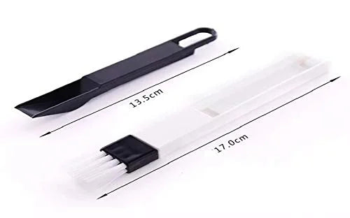 10186 – (12 Pcs) 2-in-1 Multi-Function Window Slot Brush with Dustpan Screen Keyboard Drawer Wardrobe Corner Gap Dust Removal Cleaning Brush (7.7×0.8 inch)