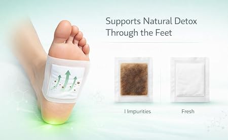21256 Foot Pads 5 Days Detox Treatment Contain 10 Patches  Patch for Sleep Aid & Relaxation Herbal Natural Bamboo Vinegar Pads with Gentle Ingredients for Pain Relief, Foot Freshness, Toxin Removal & Massage Therapy